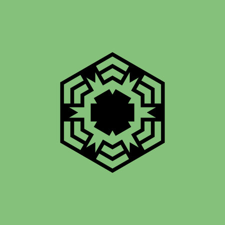 abstract modern hexagonal signal connection logoのイラスト素材