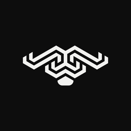 abstract buffalo head lines logoのイラスト素材