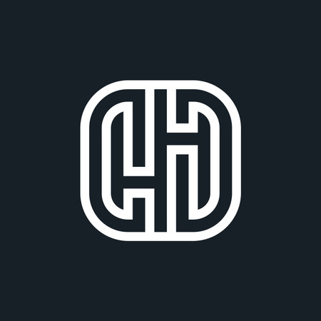 initial letter H or HH modern monogram logoのイラスト素材