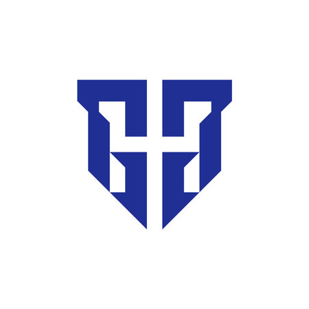 modern and memorable letter G and H shield logoのイラスト素材