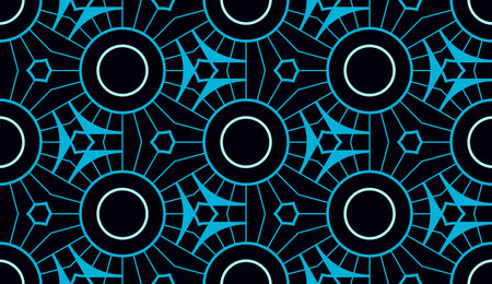 abstract modern futuristic blue lines seamless patternのイラスト素材