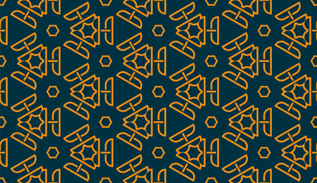 abstract geometric orange and dark blue background seamless patternのイラスト素材