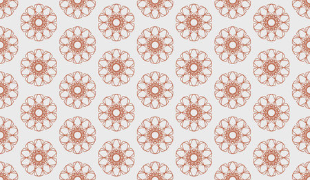 abstract luxury elegant brown and white floral seamless patternのイラスト素材
