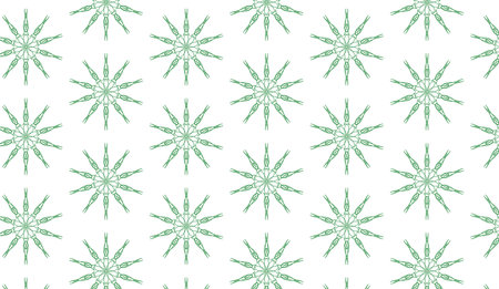 abstract luxury elegant green and white floral seamless patternのイラスト素材