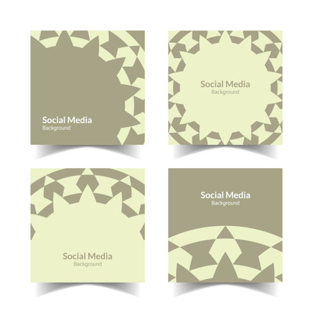 simple and modern greenish yellow floral square flat social media backgroundのイラスト素材