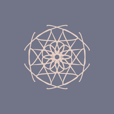 abstract peach and purple grey floral mandala logo. suitable for elegant and luxury ornamental symbolのイラスト素材