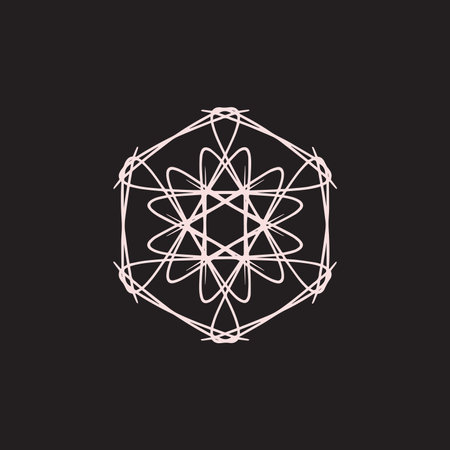 abstract pink and dark brown floral mandala logo. suitable for elegant and luxury ornamental symbolのイラスト素材