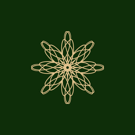 abstract gold and dark green floral mandala logo. suitable for elegant and luxury ornamental symbolのイラスト素材