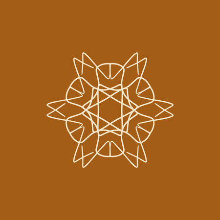abstract cream and chocolate brown floral mandala logo. suitable for elegant and luxury ornamental symbolのイラスト素材