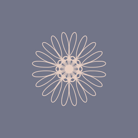 abstract peach and purple grey floral mandala logo. suitable for elegant and luxury ornamental symbolのイラスト素材