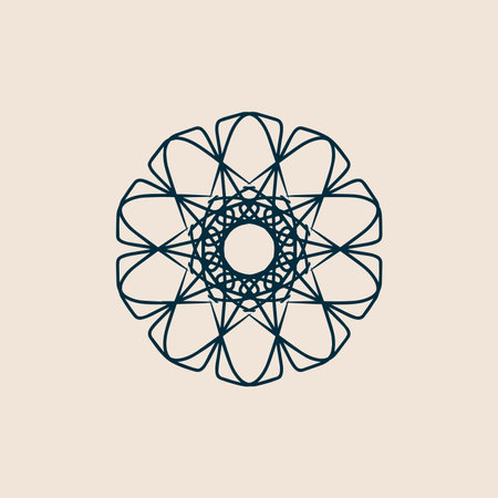 abstract dark green and cream floral mandala logo. suitable for elegant and luxury ornamental symbolのイラスト素材