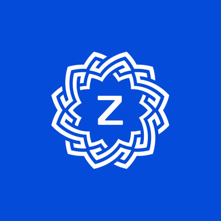 Initial letter Z ornamental border circle frame logoのイラスト素材