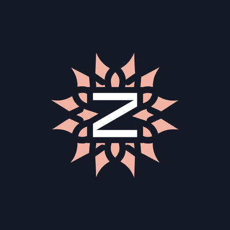elegant and beautiful letter Z flower blooming logoのイラスト素材