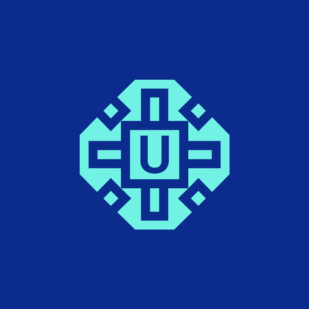 Initial letter U logo ornamental modern frame emblemのイラスト素材