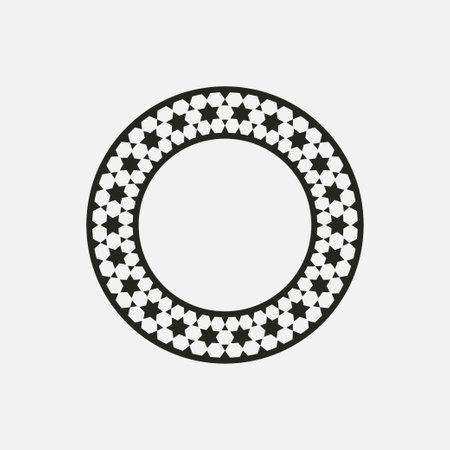 abstract art decorative circle ornamental pattern frameのイラスト素材