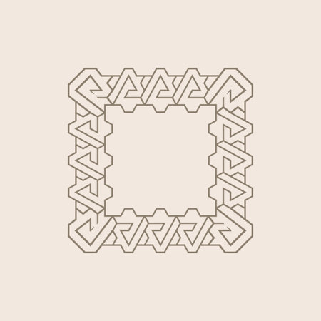 abstract elegant light brown square pattern frameのイラスト素材