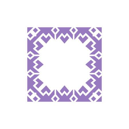 luxury elegant purple square floral pattern frameのイラスト素材