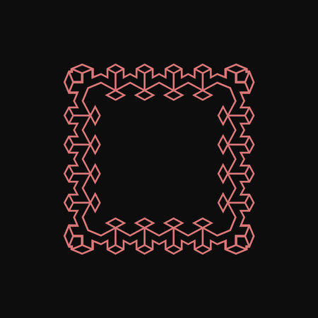 abstract art decorative square ornamental pattern frameのイラスト素材