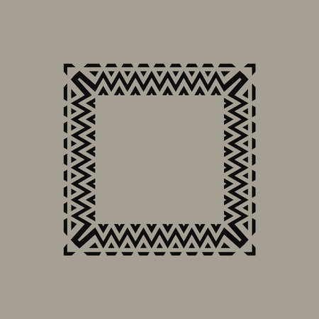abstract art decorative square ornamental pattern frameのイラスト素材