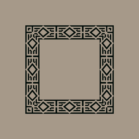 abstract art decorative square ornamental pattern frameのイラスト素材