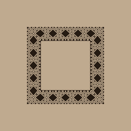 abstract art decorative square ornamental pattern frameのイラスト素材