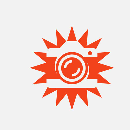 modern sun camera photography logoのイラスト素材