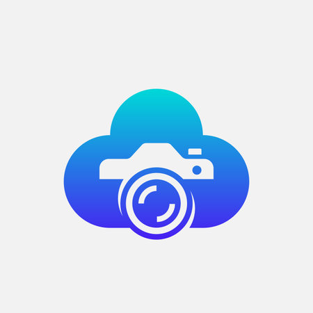 modern cloud camera photography logo
