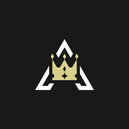 modern elegant letter A crown royal premium logoのイラスト素材