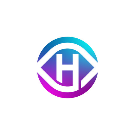 Initial letter H modern eye vision logoのイラスト素材