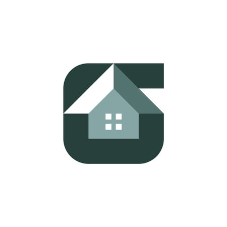 Modern and Flat letter G house building construction logoのイラスト素材