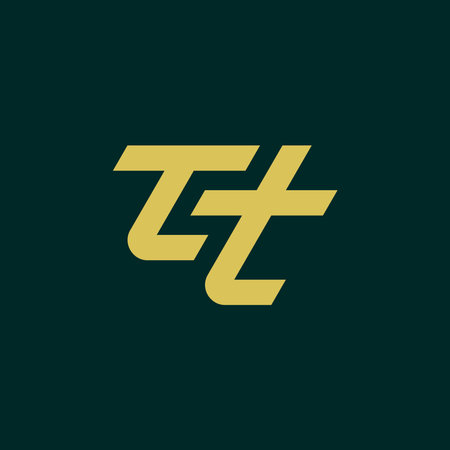 Initial letter TT or 2T monogram logoのイラスト素材