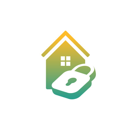 modern and elegant home padlock logoのイラスト素材