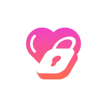 modern and elegant love padlock logoのイラスト素材