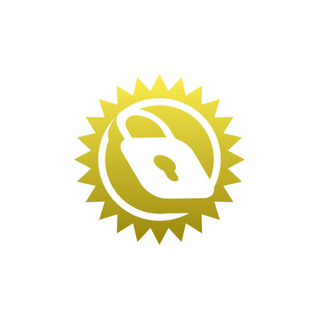 modern and elegant sun padlock logoのイラスト素材