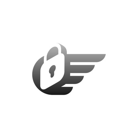 modern and elegant wing padlock logoのイラスト素材