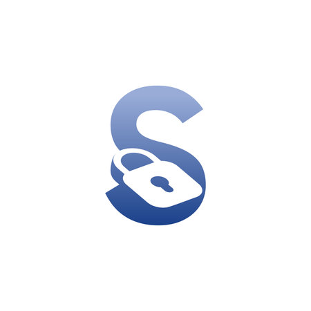 modern initial letter S padlock logoのイラスト素材