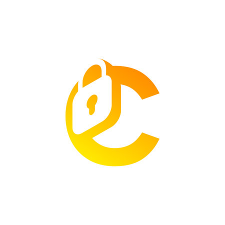 modern initial letter C padlock logoのイラスト素材