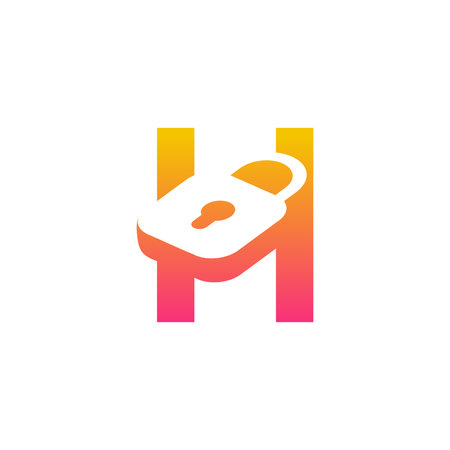 modern initial letter H padlock logoのイラスト素材