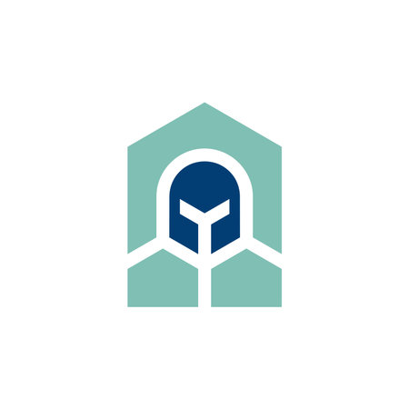 elegant warrior spartan house logoのイラスト素材