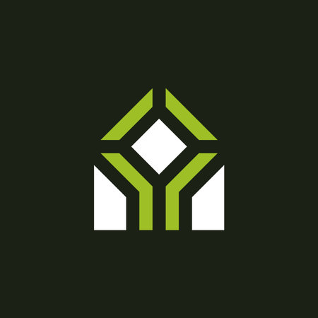 modern essential diamond house tree logoのイラスト素材