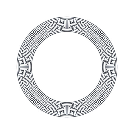 Ornamental pattern design circle frame. Ornamental Circular Knot Pattern. Border pattern designのイラスト素材
