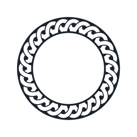 Ornamental pattern design circle frame. Ornamental Circular Knot Pattern. Border pattern designのイラスト素材