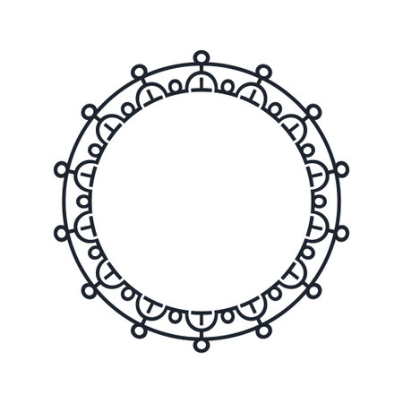 Ornamental pattern design circle frame. Ornamental Circular Knot Pattern. Border pattern designのイラスト素材