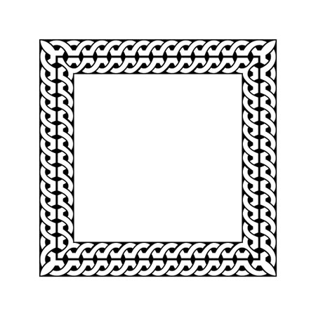 Ornamental Geometric Square Border Pattern Design with Symmetrical Shapesのイラスト素材