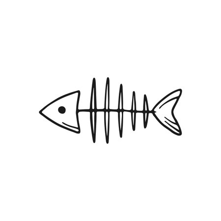 simple illustration of fish bone vectorのイラスト素材