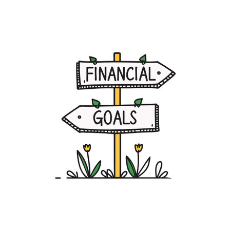 Illustration of Financial Goals Sign directionsのイラスト素材