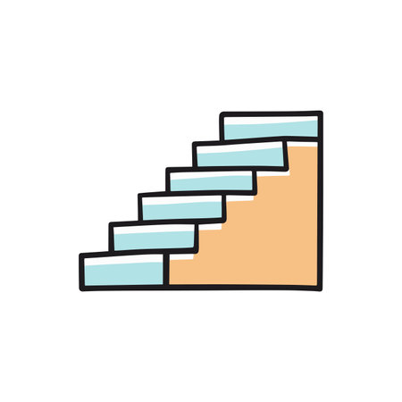 Illustration of stair simple doodleのイラスト素材