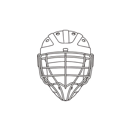 Illustration of baseball catcher protective helmetのイラスト素材