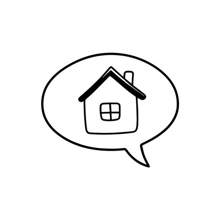 Illustration home chat  conversation bubbleのイラスト素材