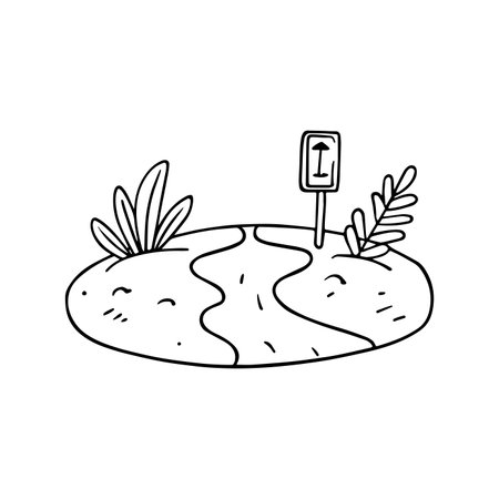 Simple drawing of a sand pathway to the beachのイラスト素材